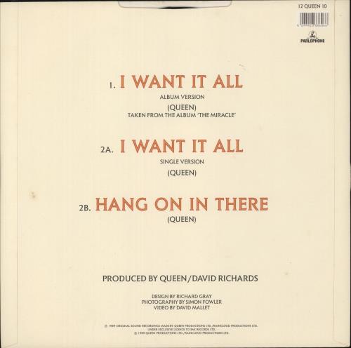 Queen I Want It All UK 12